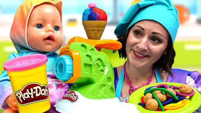 Видео для детей: пупс Беби Бон на кухне. Лепка из пластилина Play Doh Радужная еда. Готовлю игрушкам Видео для детей: пупс Беби Бон на кухне. Лепка из пластилина Play Doh Радужная еда. Готовлю игрушкам