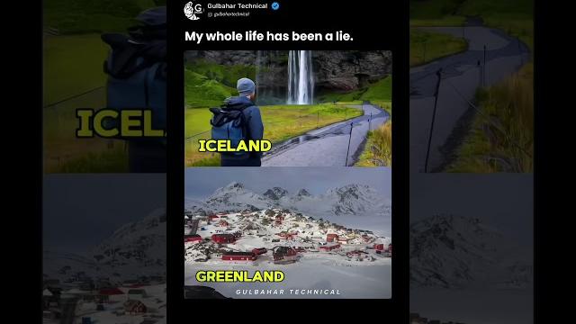 Greenland vs Iceland – Nature’s Opposite Twins! ️️ Greenland vs Iceland – Nature’s Opposite Twins! ️️