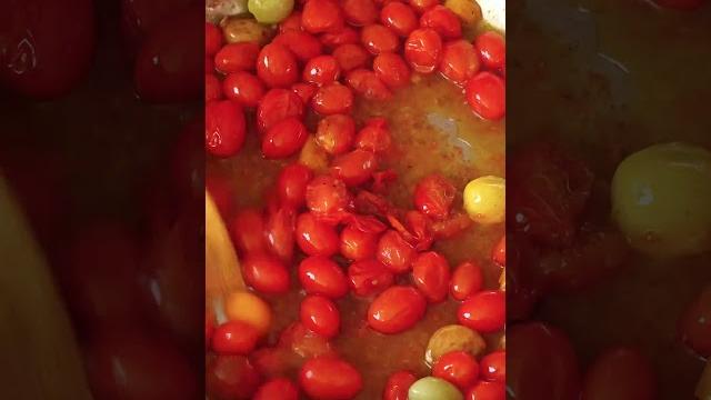Cherry tomato and basil pasta - voiceover Cherry tomato and basil pasta - voiceover