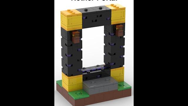 Lego Minecraft Minifig scale Nether Portal - Animation Lego Minecraft Minifig scale Nether Portal - Animation