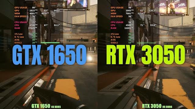 GTX 1650 (Gddr5) vs RTX 3050 GTX 1650 (Gddr5) vs RTX 3050