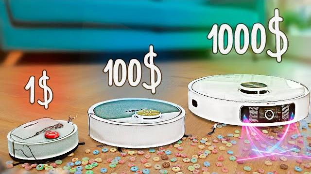 РОБОТ-ПЫЛЕСОС за 1$ vs 100$ vs 1000$ ! РОБОТ-ПЫЛЕСОС за 1$ vs 100$ vs 1000$ !