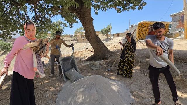 Nomadic Life | Nomadic Couple's Home Building Skills | Starting to Cement Their Nomadic Home️ Nomadic Life | Nomadic Couple's Home Building Skills | Starting to Cement Their Nomadic Home️