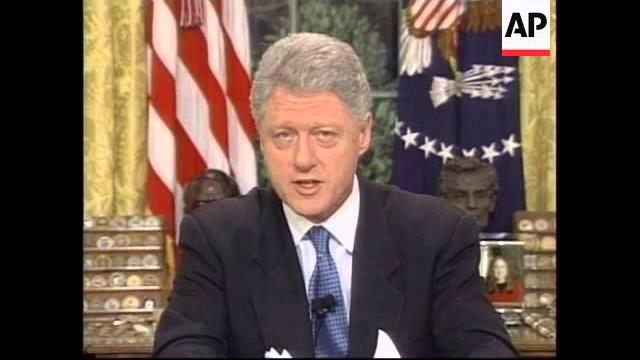 USA: KOSOVO CRISIS: BILL CLINTON ON NATO ATTACKS USA: KOSOVO CRISIS: BILL CLINTON ON NATO ATTACKS