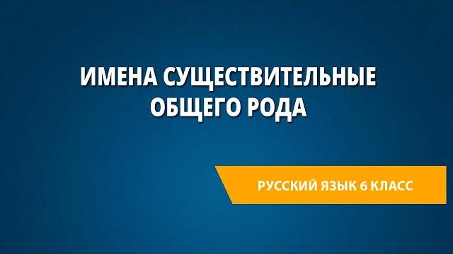 Имена существительные общего рода Имена существительные общего рода