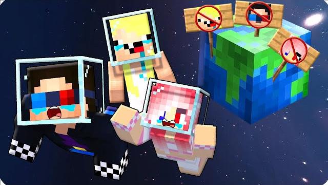 WE GOT KICKED OFF THE EARTH IN MINECRAFT! WE GOT KICKED OFF THE EARTH IN MINECRAFT!