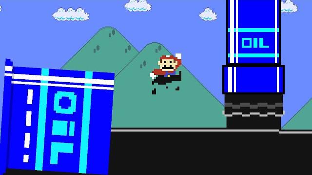 Super Mario Bros. but the floor is OIL Super Mario Bros. but the floor is OIL