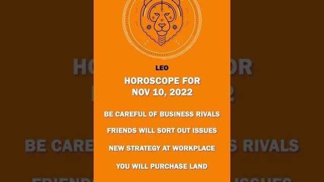 #Leo | #Horoscope | November 10, 2022 #Leo | #Horoscope | November 10, 2022