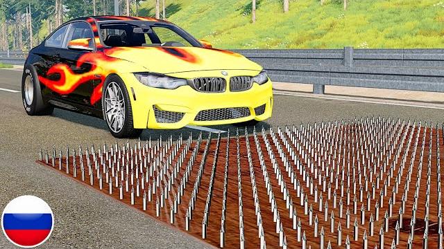 МАШИНЫ ПРОТИВ ДОРОГИ ИЗ ГВОЗДЕЙ BeamNG Drive МАШИНЫ ПРОТИВ ДОРОГИ ИЗ ГВОЗДЕЙ BeamNG Drive