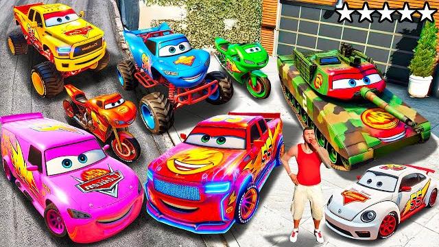 I STOLE RARE LIGHTNING McQUEEN CARS in GTA 5! I STOLE RARE LIGHTNING McQUEEN CARS in GTA 5!