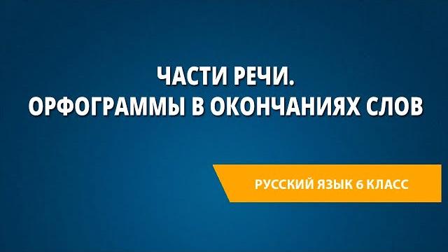 Части речи. Орфограммы в окончаниях слов Части речи. Орфограммы в окончаниях слов