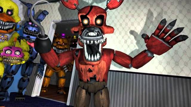 Фнаф 4 плюштрап vs кошмарных аниматроников (SFM) Фнаф 4 плюштрап vs кошмарных аниматроников (SFM)