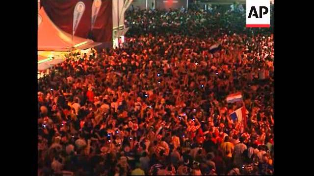 Croatian, Turkish fans celebrate goals before penalties Croatian, Turkish fans celebrate goals before penalties