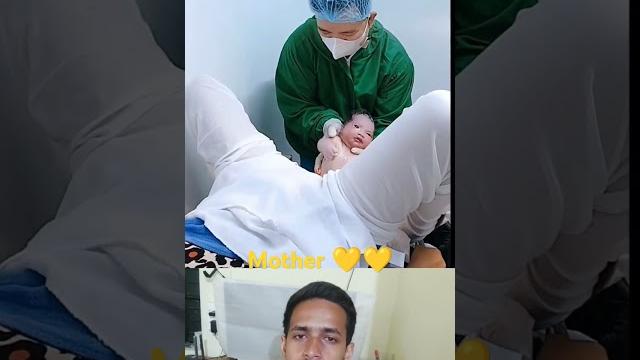 Mother struggling to deliver the baby, doctor helping to overcome this situation and help her#short Mother struggling to deliver the baby, doctor helping to overcome this situation and help her#short