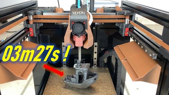 3DBenchy printed in 03:27 (mm:ss) on Voron Ferrari 3DBenchy printed in 03:27 (mm:ss) on Voron Ferrari