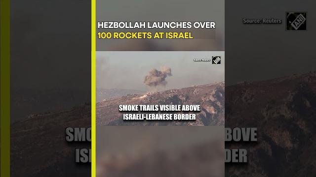 #watch | Hezbollah launches over 100 rockets at Israel; Iron Dome foils massive rocket barrage #watch | Hezbollah launches over 100 rockets at Israel; Iron Dome foils massive rocket barrage
