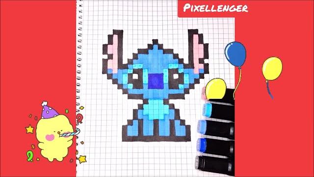 Как рисовать по клеточкам Стича из мультика Лило и Стич Простые Рисунки How to draw Stitch Pixel Art Как рисовать по клеточкам Стича из мультика Лило и Стич Простые Рисунки How to draw Stitch Pixel Art