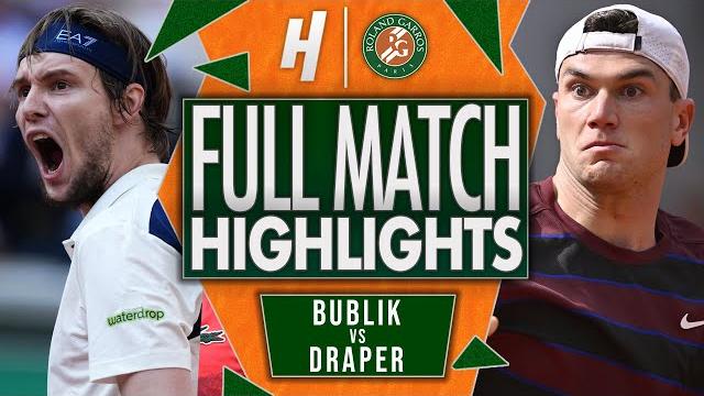 Alexander Bublik vs Jack Draper - FULL Match Highlights - Fourth Round | Roland Garros 2025 Alexander Bublik vs Jack Draper - FULL Match Highlights - Fourth Round | Roland Garros 2025