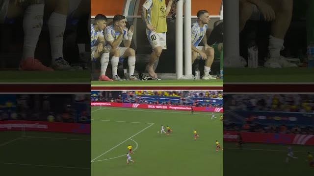 Messi reacts to Lautaro MartÃnez s goal in extra time #messi #copa #argentina #colombia #goal Messi reacts to Lautaro MartÃnez s goal in extra time #messi #copa #argentina #colombia #goal